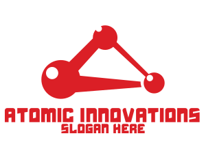 Atomic - Red Shiny Atom logo design