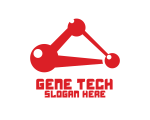 Genetics - Red Shiny Atom logo design