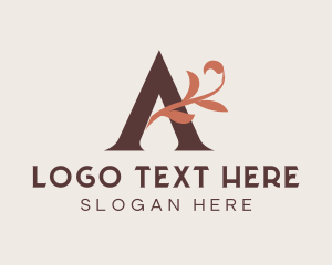 Ornamental - Ornamental Leaf Letter A logo design