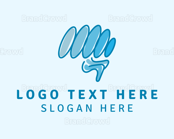 Blue Creative Brain Logo