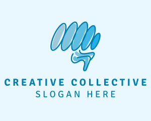 Blue Creative Brain logo design