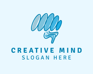 Blue Creative Brain logo design