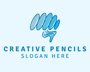 Blue Creative Brain logo design