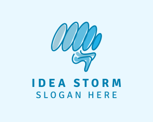 Blue Creative Brain logo design