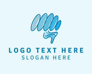 Intelligent - Blue Creative Brain logo design