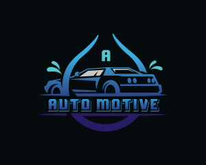 Auto Wash Droplet logo design