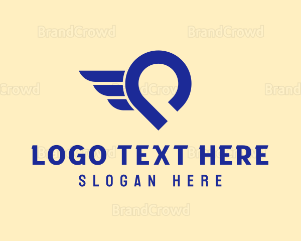 Location Pin Delivery Wings Logo