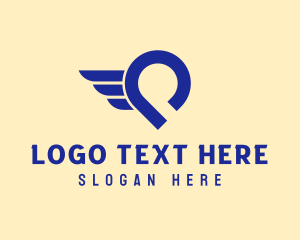 Navigation - Location Pin Delivery Wings logo design