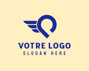 Commercial - Location Pin Delivery Wings logo design