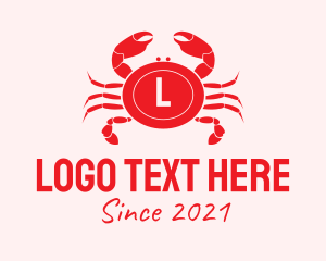 Sea Animal - Red Crab Letter logo design
