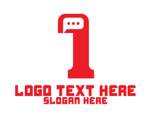 First - Minimalist Chat Number 1 logo design