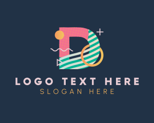Queer - Pop Art Letter D logo design