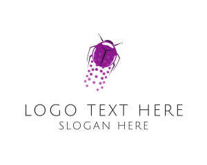 Red Insect - Purple Flying Beetle logo design