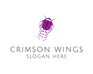 Ladybug - Purple Flying Beetle logo design