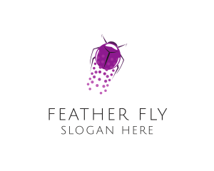 Purple Flying Beetle logo design