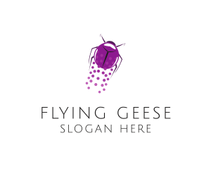 Purple Flying Beetle logo design