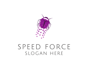 Purple Flying Beetle logo design