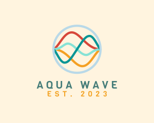 Abstract Wave Lines logo design