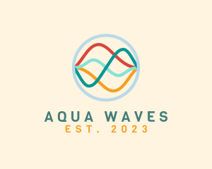 Abstract Wave Lines logo design