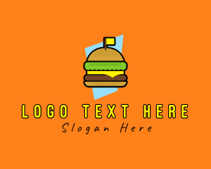 Burger Stall - Retro Cheese Burger logo design