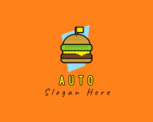 Retro Cheese Burger Logo