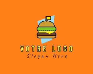 Snack - Retro Cheese Burger logo design