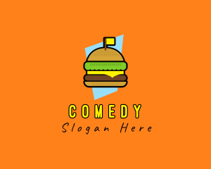 Food Stall - Retro Cheese Burger logo design
