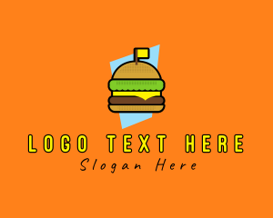 Hamburger - Retro Cheese Burger logo design