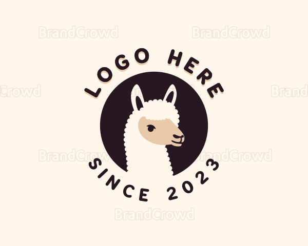 Llama Farm Animal Logo