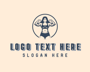 Weightlifter - Strong Woman CrossFit logo design