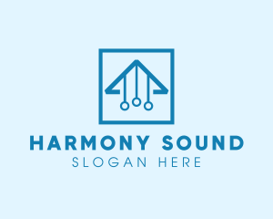 Musical Triangle Instrument logo design