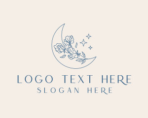 Minimalist - Moon Flower Boho logo design