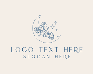 Lineart - Moon Flower Boho logo design