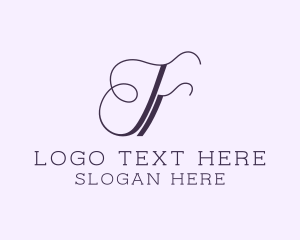 Letter F - Calligraphy Letter F logo design