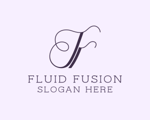 Calligraphy Letter F logo design