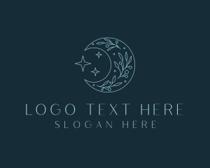 Artisanal - Floral Moon Holistic logo design