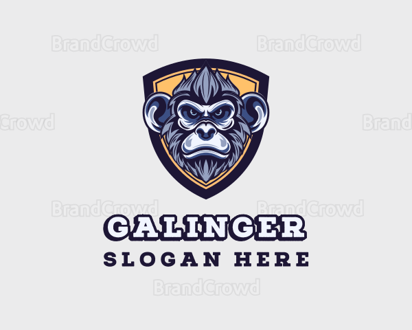 Gorilla Monkey Shield Gaming Logo