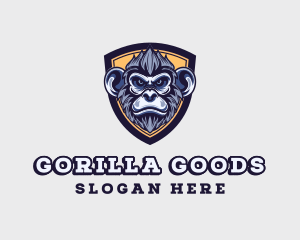 Gorilla Monkey Shield Gaming logo design