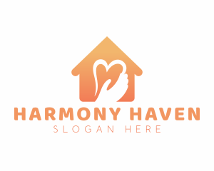 Harmony - Heart Hand House logo design