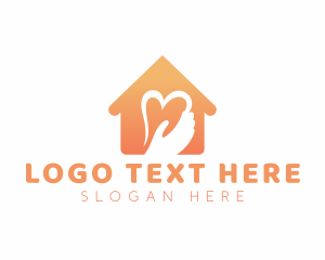 Helping Hand - Heart Hand House logo design