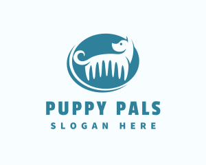 Puppy Dog Grooming Comb  logo design