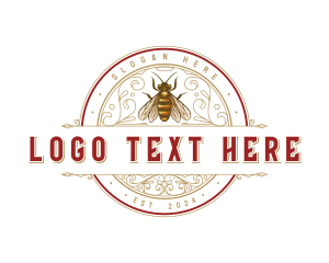 Apiary - Honey Bee Ornamental logo design