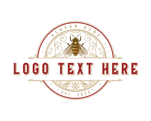 Beehive - Honey Bee Ornamental logo design