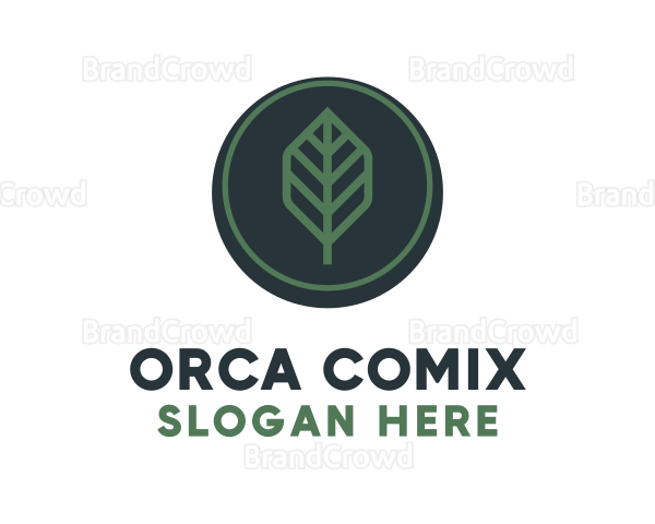 Geometric Leaf Badge Logo