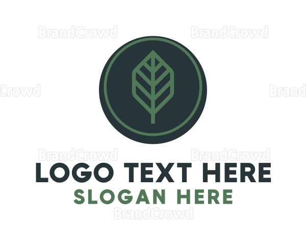 Geometric Leaf Badge Logo