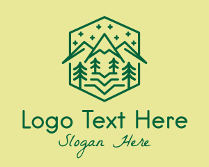 Mountain - Green Outdoor Nature logo design