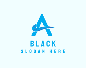 Aquatic - Blue Tentacle Letter A logo design
