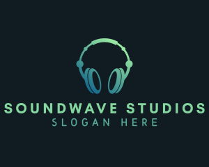 Recording - DJ Sound Headphones logo design