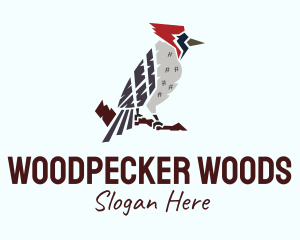 Woodpecker - Perched Wild Woodpecker logo design