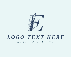 Season - Blue Floral Letter E logo design